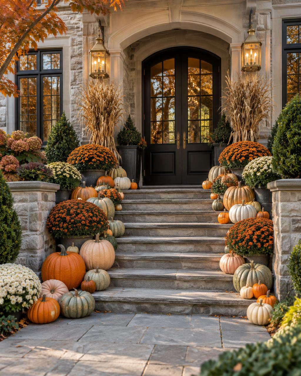 The Signature Porch autumn pumpkin porch installation